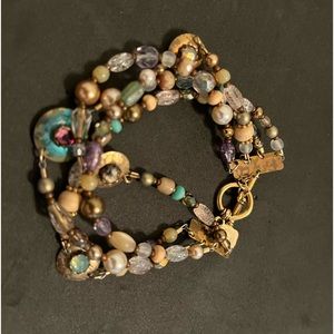 Holly Yashi Opal/Amethyst/Crystal Beaded Toggle Bracelet